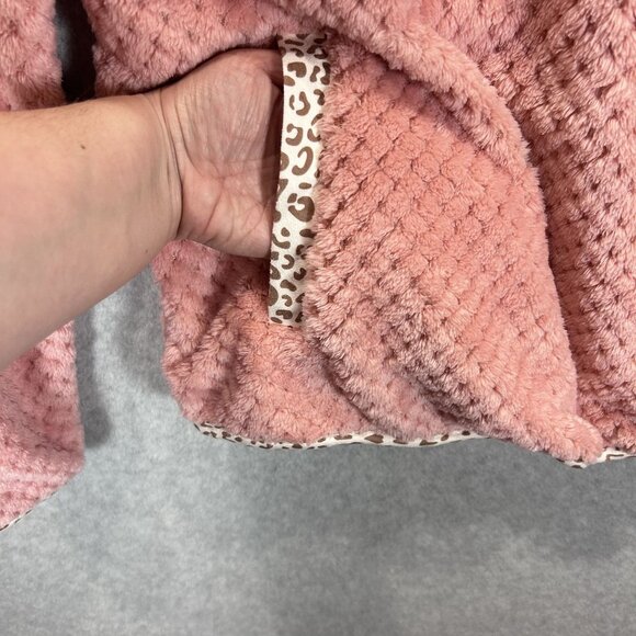 Simply Southern Pink Fleece Pullover Leopard Trim XL Womens Super Soft & Cozy - Picture 10 of 10